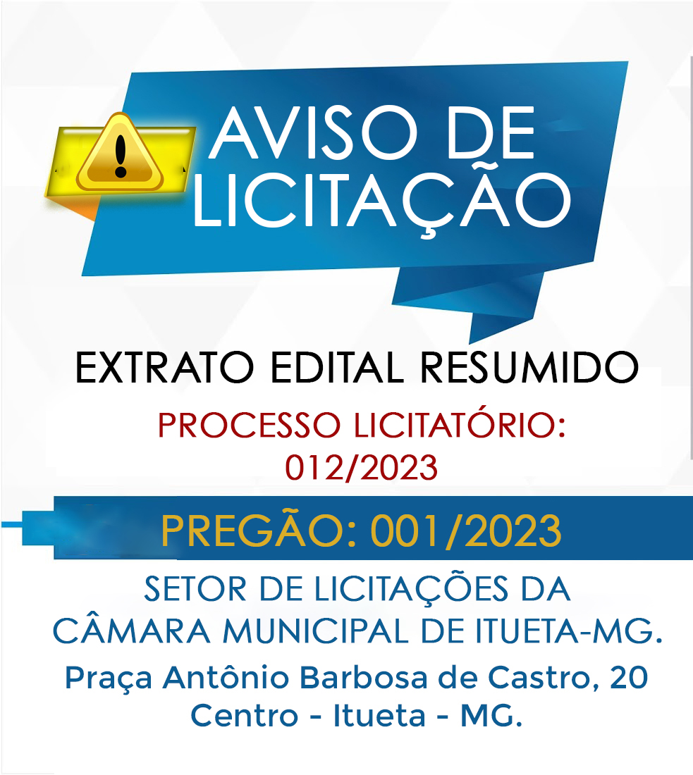 Aviso de Licitação | Pregão 001/2023