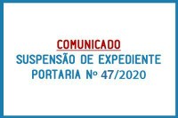 Suspensão do expediente e das Reuniões da Câmara Municipal, devido COVID-19